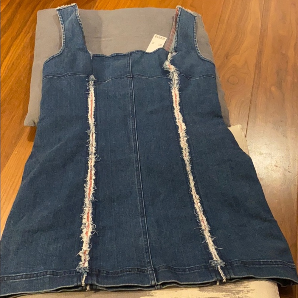 Urban Outfitters Lorca Frayed Denim Mini Dress